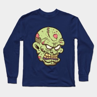 Angry Zombie Hea Long Sleeve T-Shirt